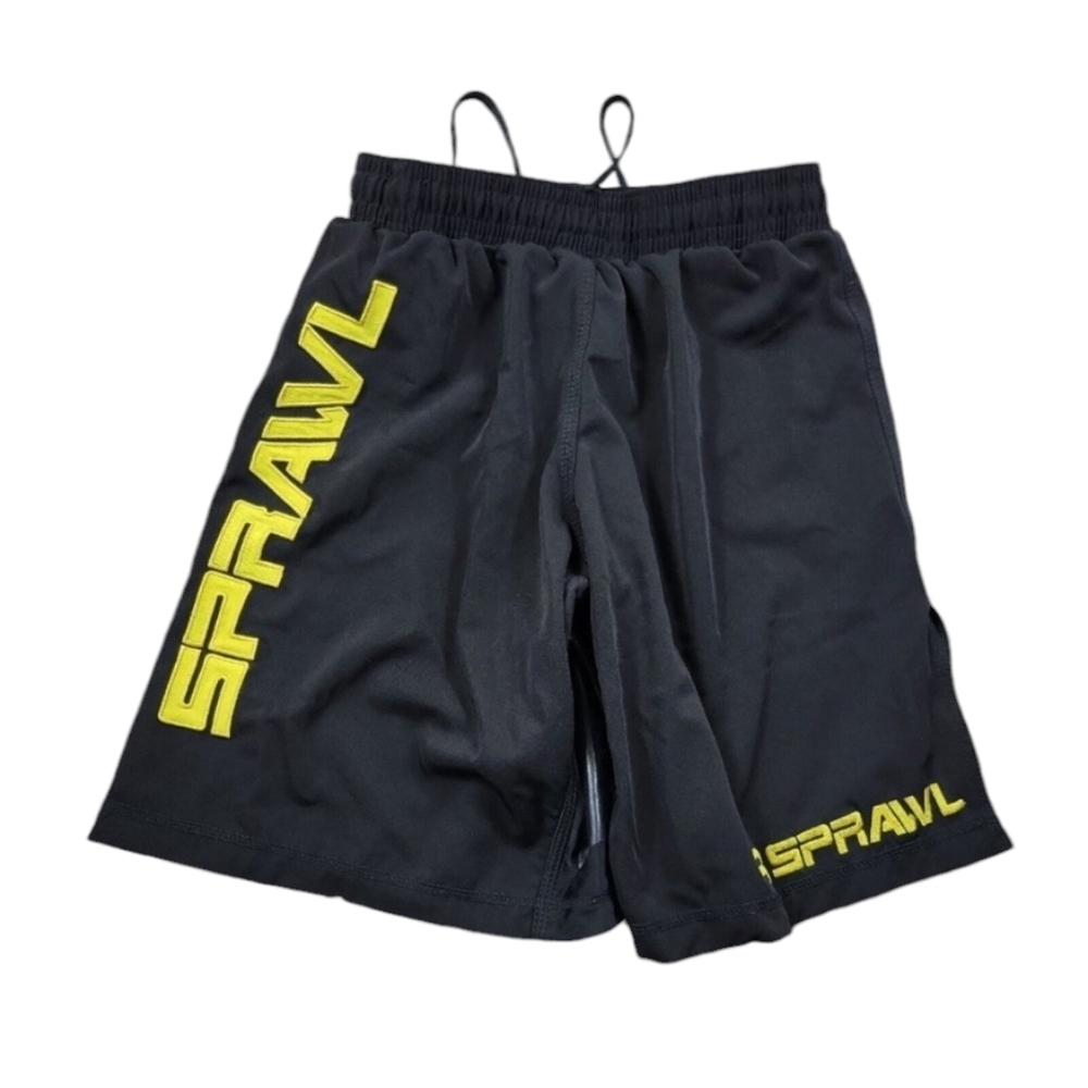 SPRAWL Shorts Men's 28 Black MMA Fighting Boxing Training Stretch Drawstring - Picture 5 of 7